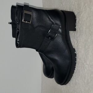 NWOB Crevo Kimball Black Leather Engineer Biker Moto Boot in Black, 9M